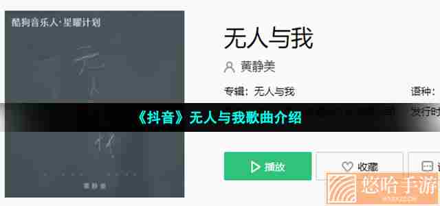 《抖音》无人与我歌曲介绍