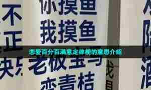 恋爱百分百满意定律梗的意思介绍