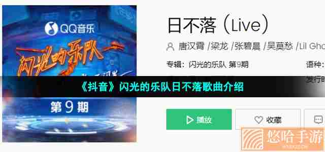 《抖音》闪光的乐队日不落歌曲介绍
